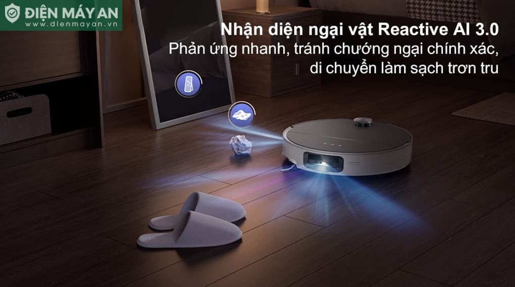 Robot hút bụi lau nhà Roborock Saros 10 - Đen/Trắng